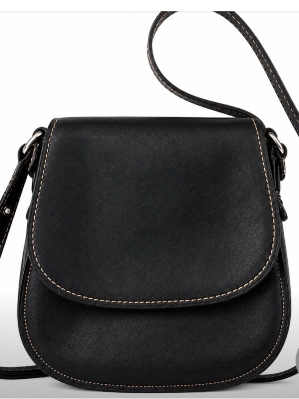 Coach Black Glove Tanned Leather Crossbody Saddle Bag Designer Minimalist Purse